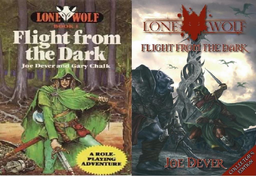 la prima e l'ultima copertina di Flight from the Dark