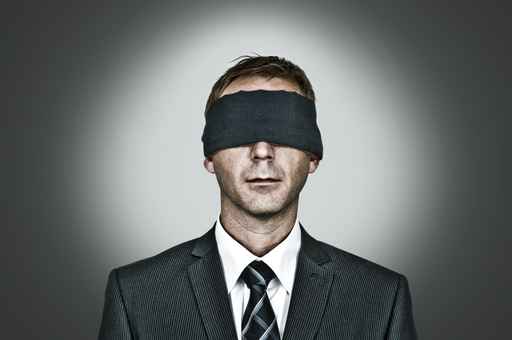 Man blindfolded